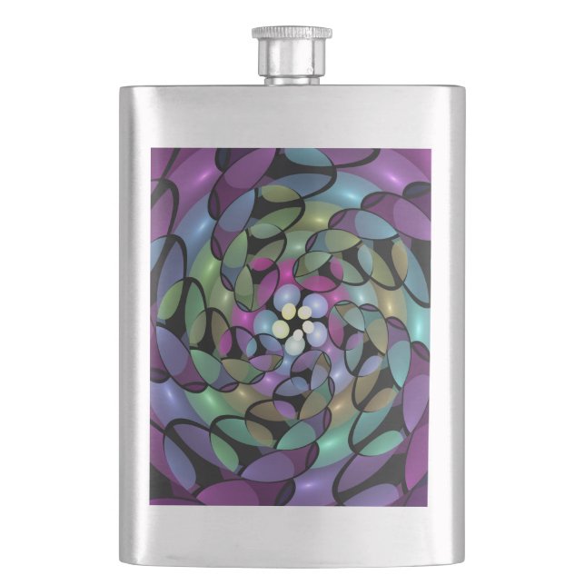 Färglös Rörelser Abstrakt Trippy Fractal Art Fickplunta (Framsidan)