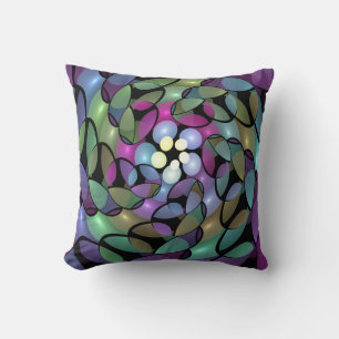 Färglös Rörelser Abstrakt Trippy Fractal Art Kudde