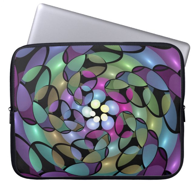 Färglös Rörelser Abstrakt Trippy Fractal Art Laptop Fodral (Framsidan)