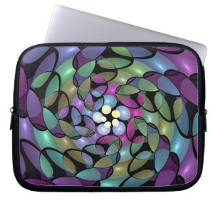 Färglös Rörelser Abstrakt Trippy Fractal Art Laptop Fodral