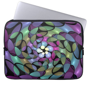 Färglös Rörelser Abstrakt Trippy Fractal Art Laptop Fodral
