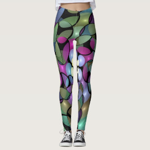 Färglös Rörelser Abstrakt Trippy Fractal Art Leggings