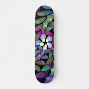 Färglös Rörelser Abstrakt Trippy Fractal Art Mini Skateboard Bräda 18,5 Cm