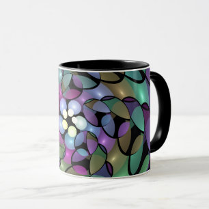 Färglös Rörelser Abstrakt Trippy Fractal Art Mugg