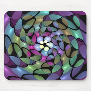 Färglös Rörelser Abstrakt Trippy Fractal Art Musmatta
