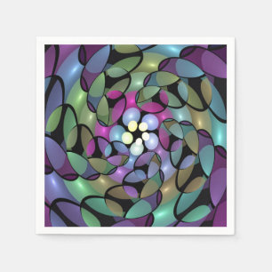 Färglös Rörelser Abstrakt Trippy Fractal Art Pappersservett