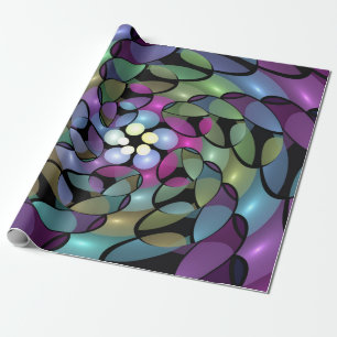 Färglös Rörelser Abstrakt Trippy Fractal Art Presentpapper