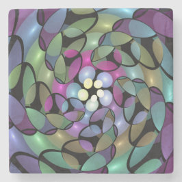 Färglös Rörelser Abstrakt Trippy Fractal Art Stenunderlägg