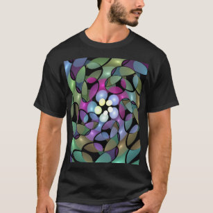Färglös Rörelser Abstrakt Trippy Fractal Art T Shirt