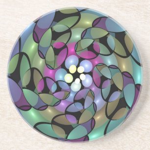 Färglös Rörelser Abstrakt Trippy Fractal Art Underlägg