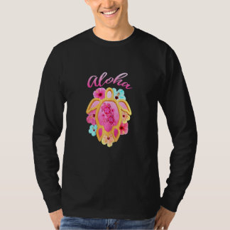 Färglös Rosa Aloha Hawaii Vacation Sea Turtle T Shirt
