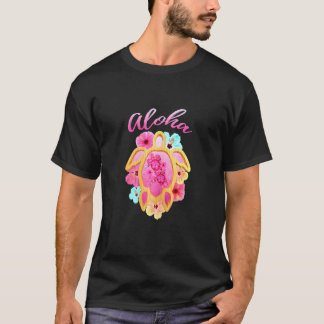Färglös Rosa Aloha Hawaii Vacation Sea Turtle T Shirt