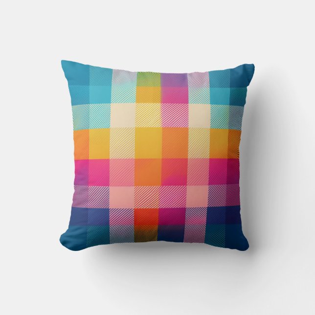 Färglös Rosa av Cute Aqua Blue Gult Play Kudde (Framsida)