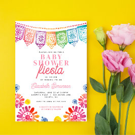 Färglös Rosa Baby Shower Mexican Fiesta Inbjudningar