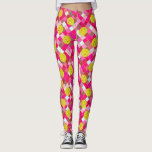 Färglös Rosa Geometric Diamond Roligt Pickleball Leggings<br><div class="desc">Ta ett steg i spelet med de här roligt betesbalarna med gult betlebollar mot bakgrund av rosa och vita diamanter som skisseras i Faux guld.  Underbar för vardagsuppspelning,  turneringar eller att bara springa runt i stan.</div>
