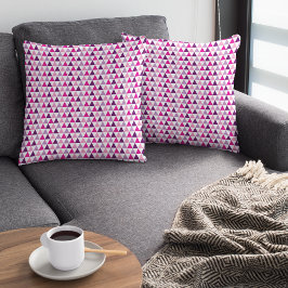 Färglös Rosa Lavender Geometric Mönster Kudde