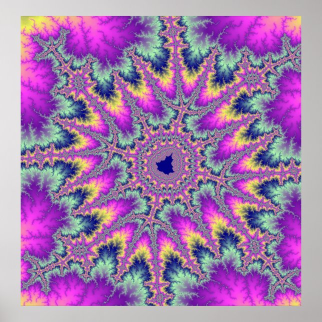 Färglös Rosa och Grönt av färgregn Poster (Framsidan)