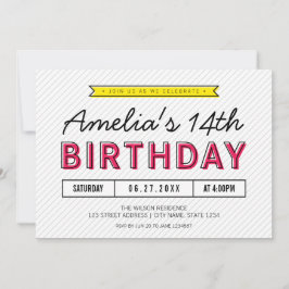 Färglös Rosa och Gult i modern ålder Inbjudningar