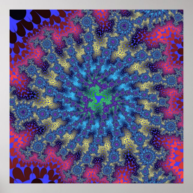 Färglös Rosa och ljusblå rektangel Poster (Framsidan)