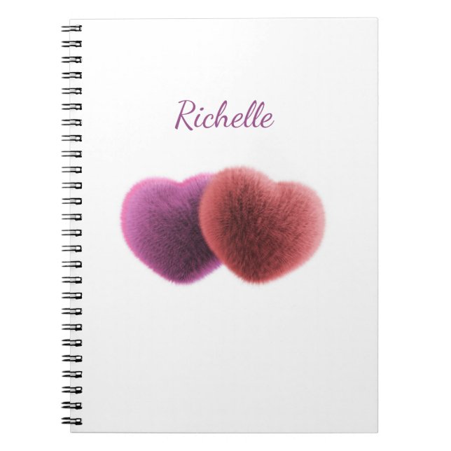 Färglös Rosa och Röda kute Hjärter Valentine Anteckningsbok (Framsidan)