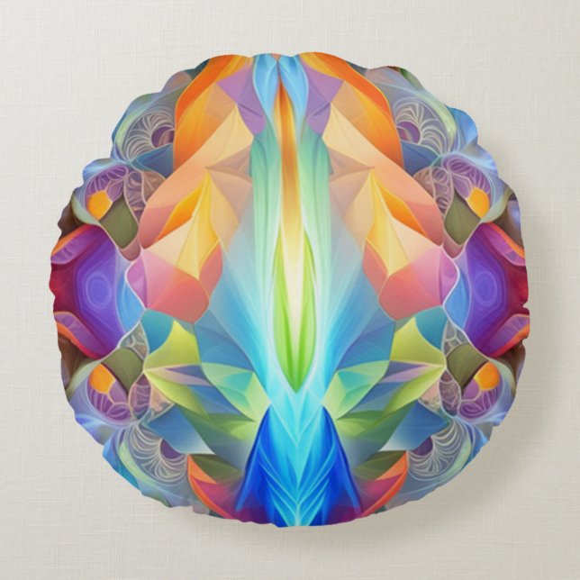 Färglös runda Abstrakt Dekorativ kudde (Framsidan)