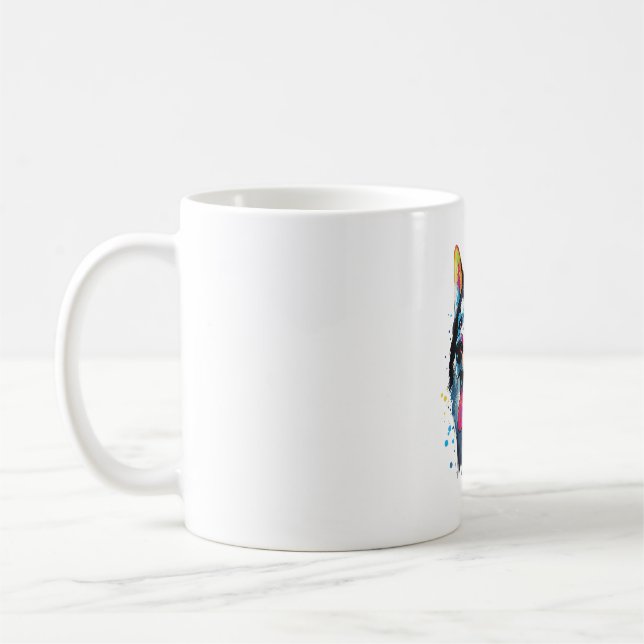 färglös Siberian husky hund i PopArt stil Kaffemugg (Vänster)