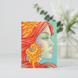 Färglös Sjöjungfru Art Vykort