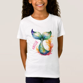 Färglös Sjöjungfru Ocean Girl Namn T Shirt