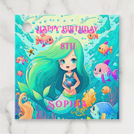 Färglös Sjöjungfru ThLED Grattis på födelsedagen P Gåvor Etiketter
