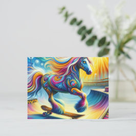 Färglös skateboarding vykort