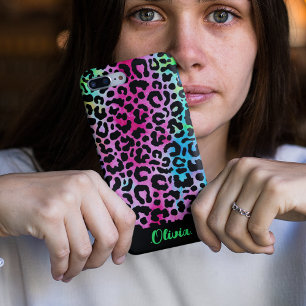 Färglös Snyggt Leopard Struktur Neon Feminin