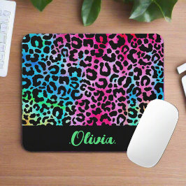 Färglös Snyggt Leopard Struktur Neon Feminin Musmatta