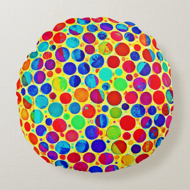 Färglös Snyggt och Chic Mönster Rund Kudde (Framsidan)