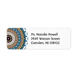 Färglös Söt Mandala Design Returadress Etikett