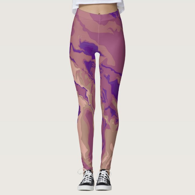 Färglös Söt Marble Färg Leggings (Framsida)