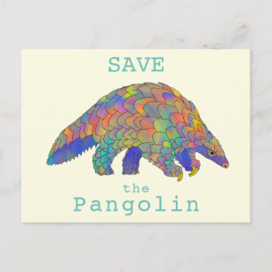 Färglös Spara Pangolin-utrotningshotad djuraktiver Vykort