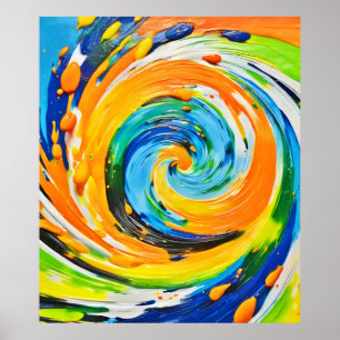 Färglös Spiral Vortex-design Poster