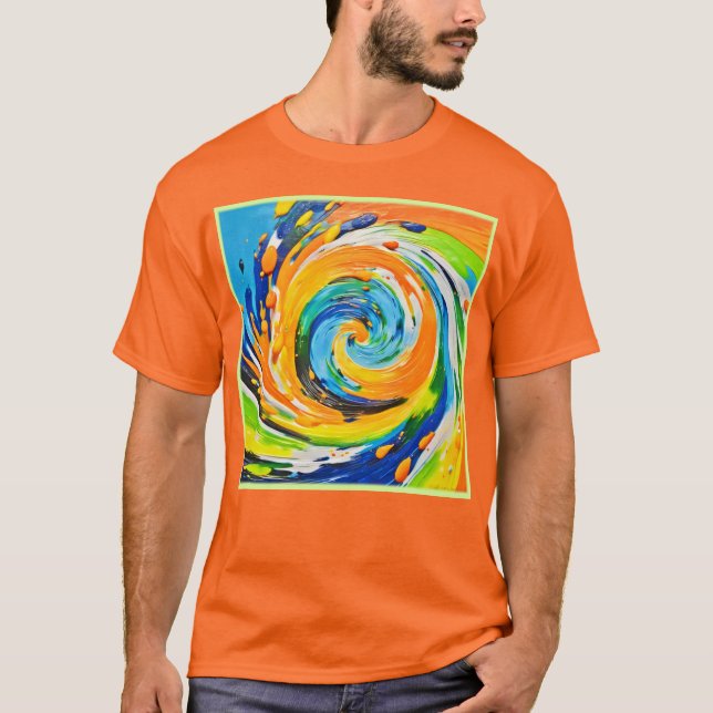 Färglös Spiral Vortex-design T Shirt (Framsida)