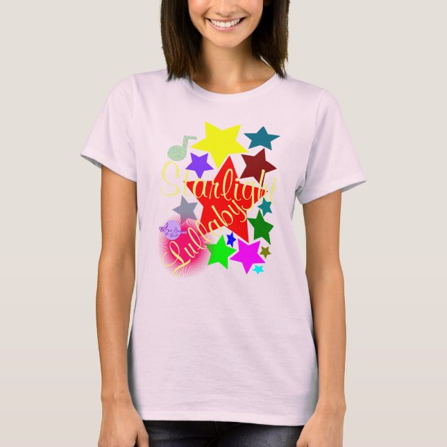 Färglös Starlight Lullaby Neon Rosa T-shirt (Framsida)
