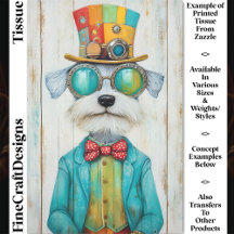 Färglös Steampunk Schnauzer Hund DE6 Decoupage