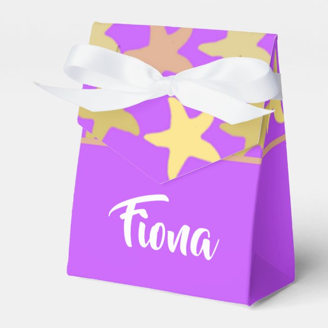 Färglös stjärnfisk på lilan presentaskar (Framsidan Sidan)