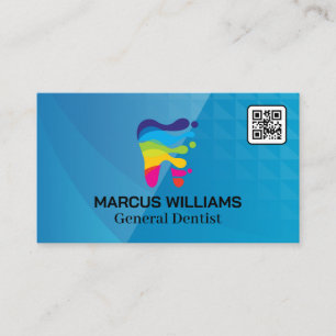 Färglös tandläkarLogotyp QR-kod Visitkort