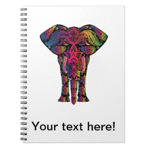 Färglös tecknad av elefant anteckningsbok