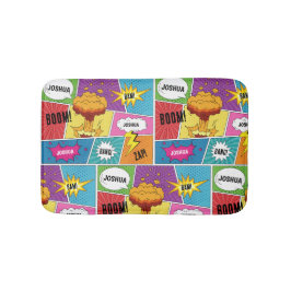 Färglös Tecknad Bok Personlig Namn Pop Art Badrumsmatta