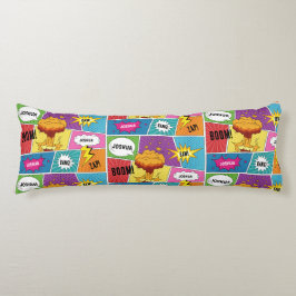 Färglös Tecknad Bok Personlig Namn Pop Art Kroppskudde