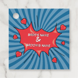 Färglös Tecknad Bok Pop Art Bröllop Gift Gåvor Etiketter