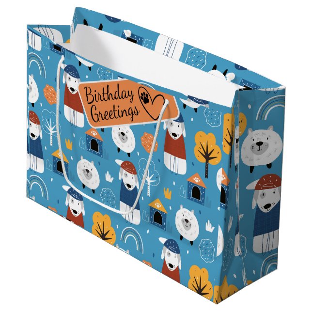 Färglös tecknad galen hund i blådodlar (Framsidan Vinklad)