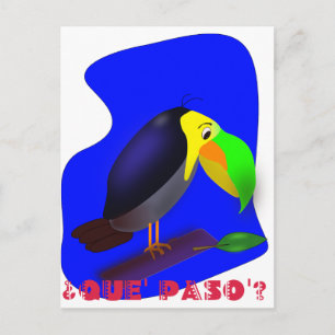 Färglös tecknad Toucan Vykort