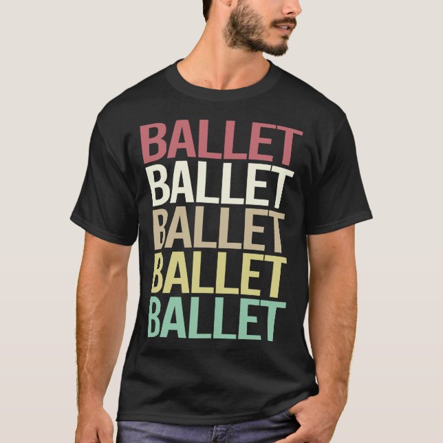 Färglös text Ballet Ballerina T Shirt (Framsida)