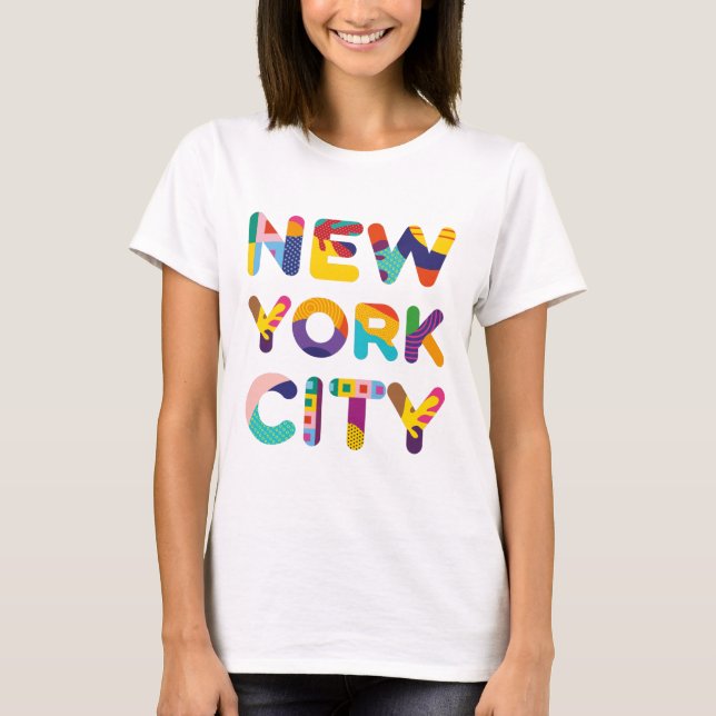 Färglös text från New York City T Shirt (Framsida)